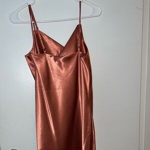 Birdy Grey Satin Slip Dress in Copper